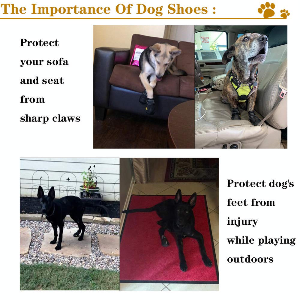 XSY&G dog boots size chart measure - helps pick the right fit