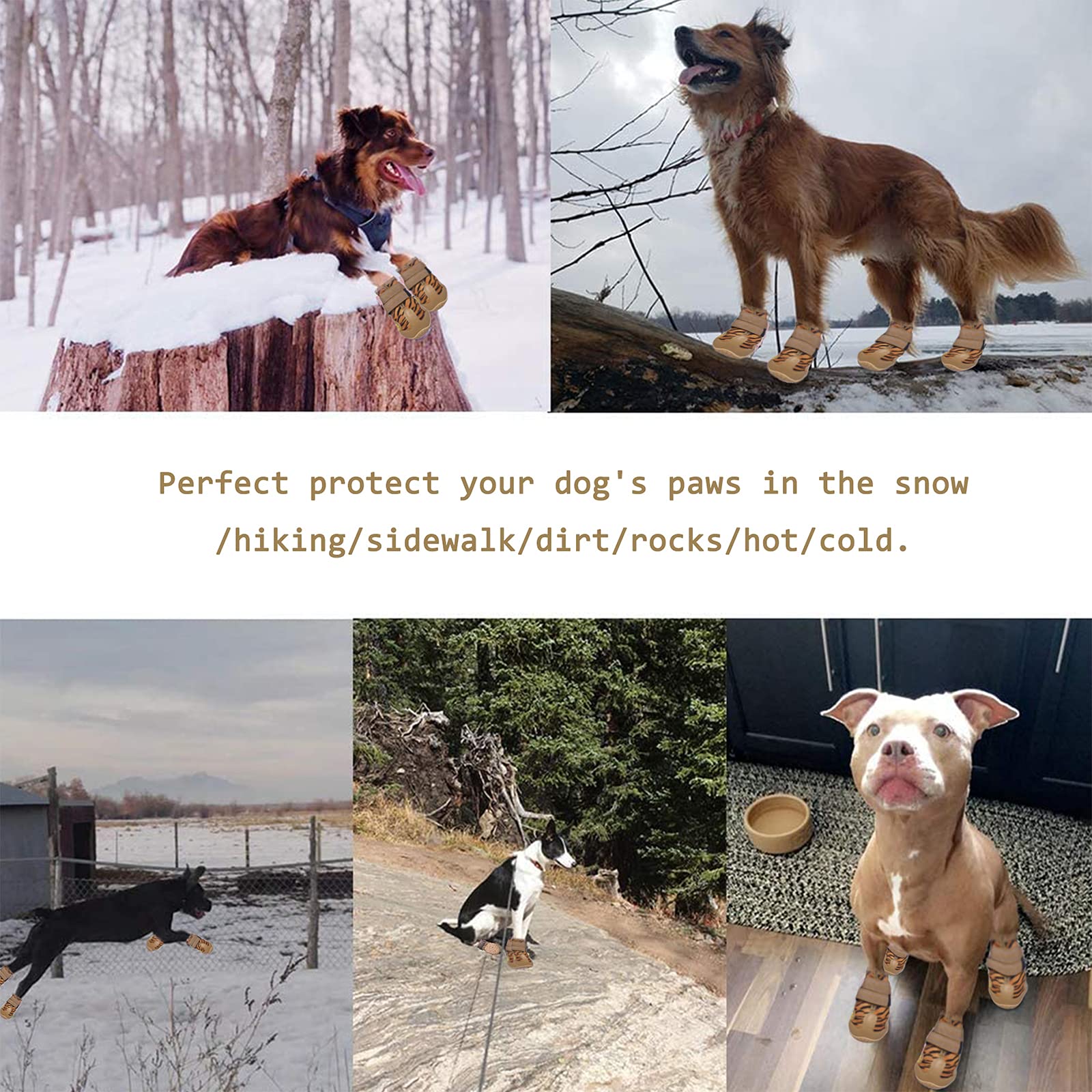 XSY&G dog boots for winter walks protect paws from cold and ice.