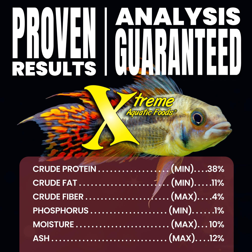 Xtreme Krill Flakes packaging label emphasizing premium quality.