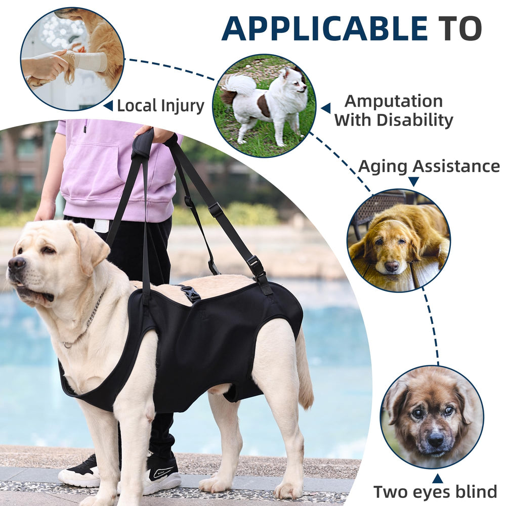 XUANNIAO Dog Lift Harness adjustable straps ensure secure, comfortable fit.
