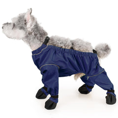 XUANNIAO Dog Suspender Booties Blue Small Front View protect paws on rough pavement.