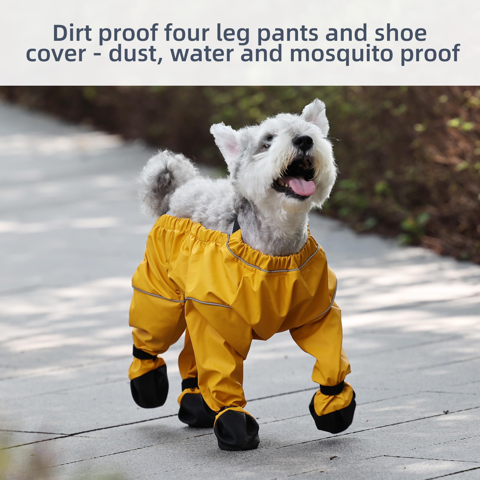 XUANNIAO Dog Suspender Booties Blue Small Reflective trim improve visibility in low light.