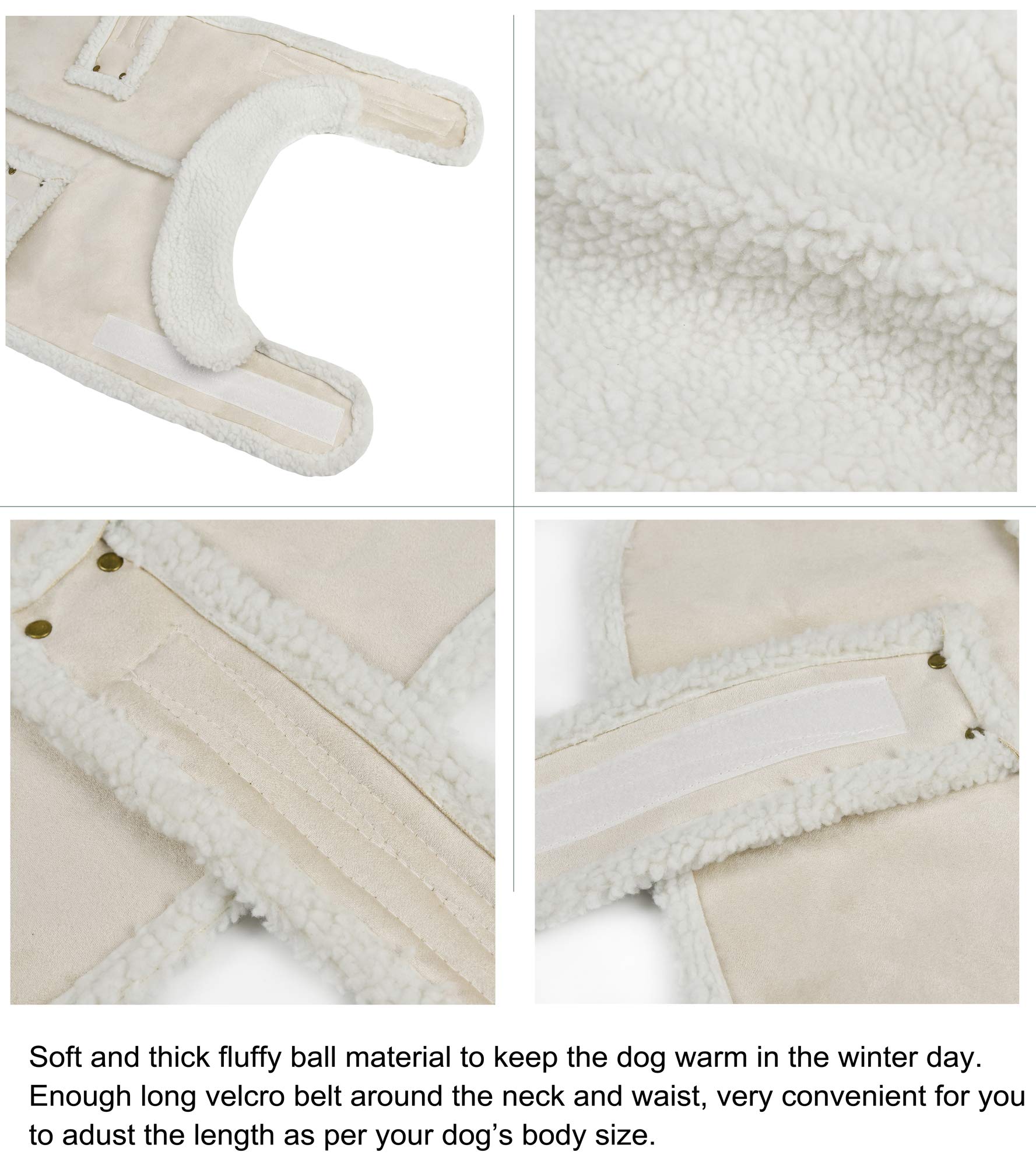 XUANQIFC dog winter jacket leash hole back supports easy outdoor walking with leash access.
