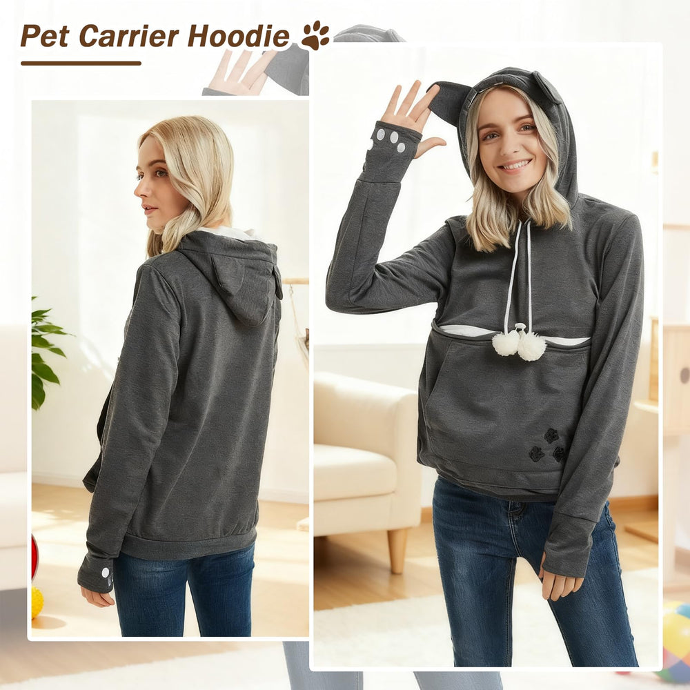 XUDREZ DUBUK hoodie pet inside pouch close-up shows cozy space