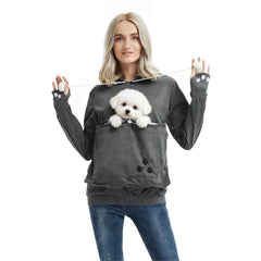 XUDREZ DUBUK unisex hoodie with front big pouch for hands-free pet carry