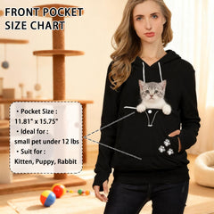 XUDREZ hoodie model wearing black demonstrates the hands-free carry option.