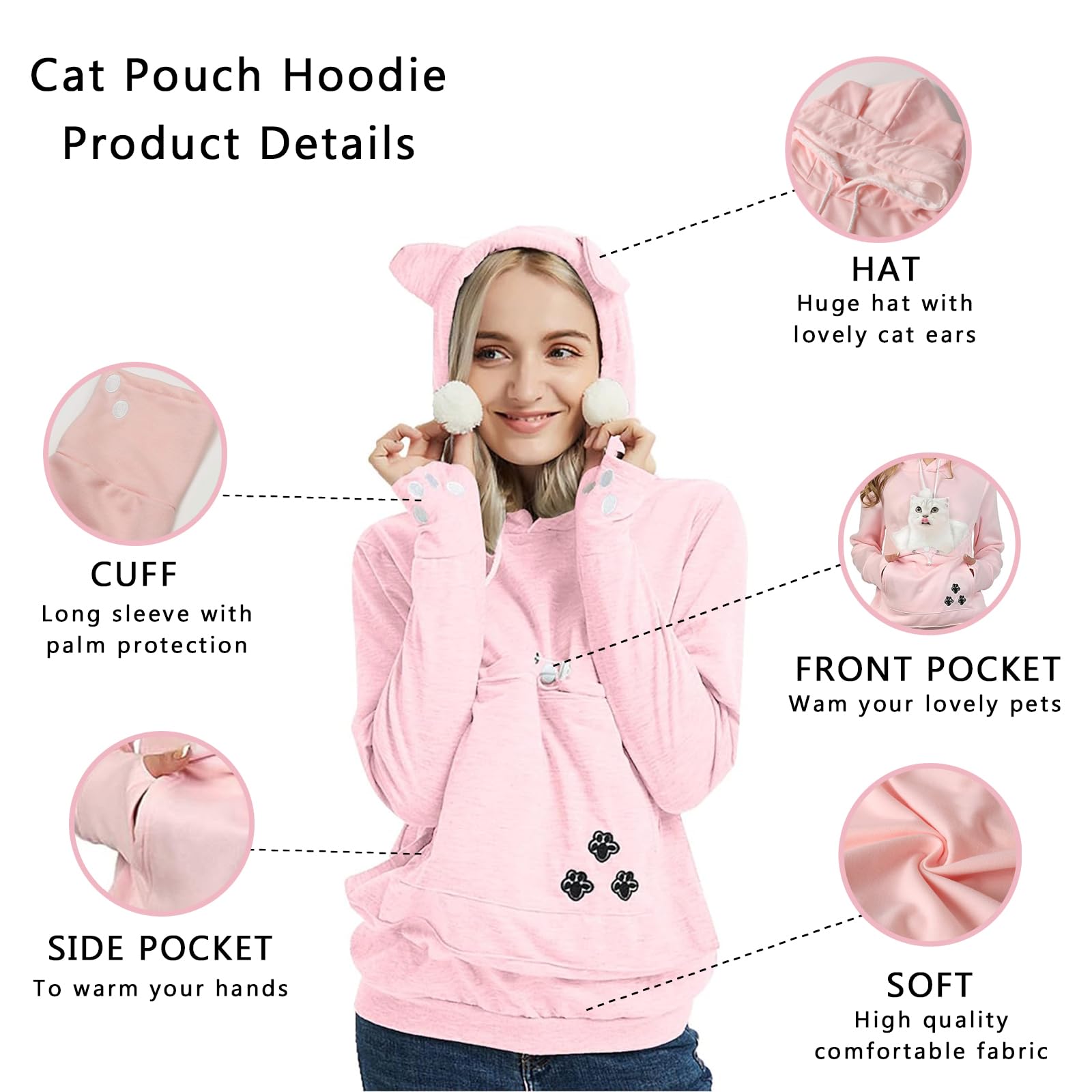 XUDREZ hoodie pocket keeps your pet cozy while you stroll.