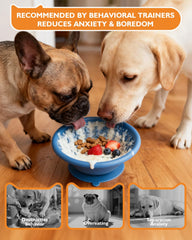 XUOEGUZ dog lick bowl close up of stainless steel rim showing durability