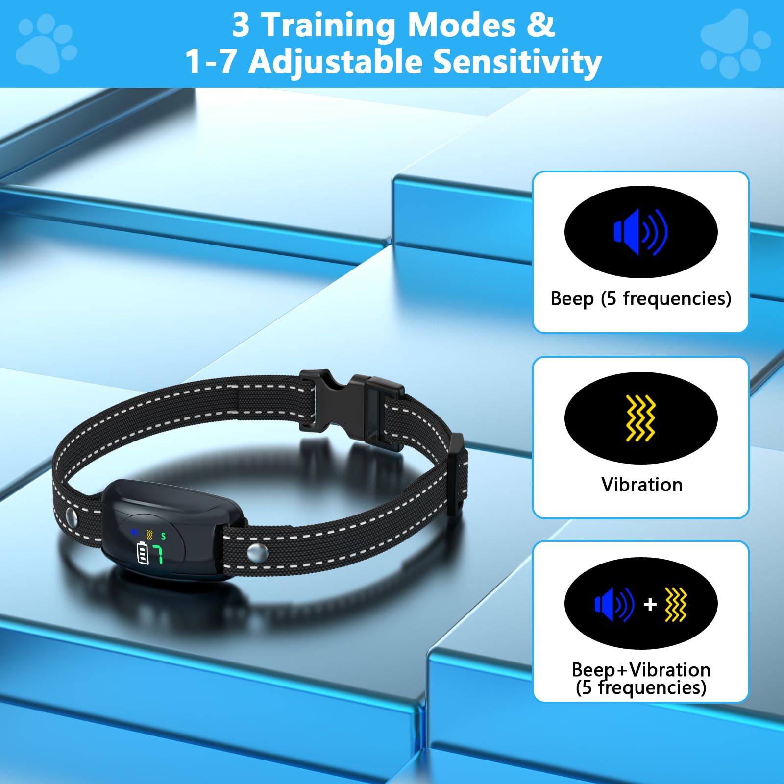 Xuwibaje large-dog bark collar worn during gentle training