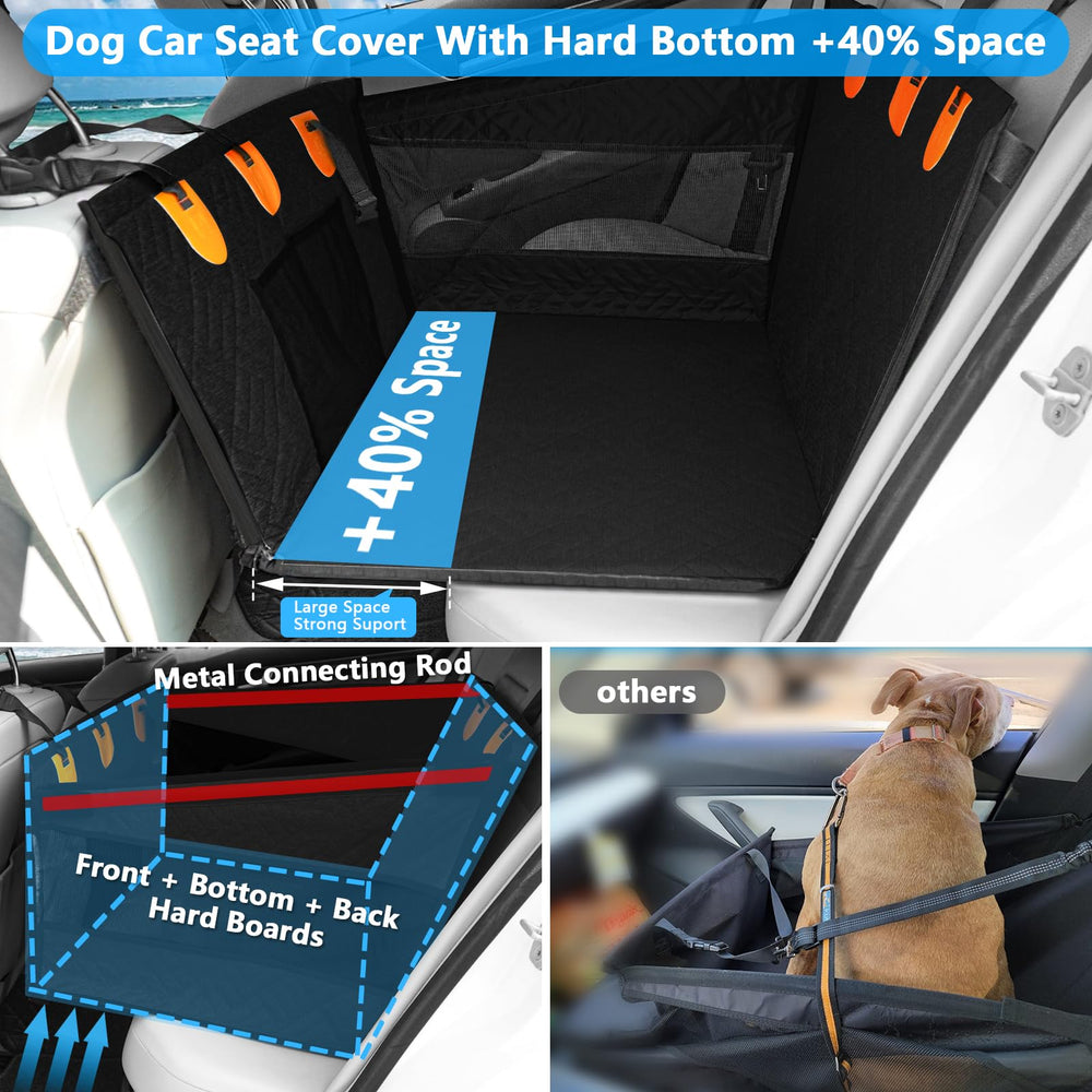 XUYEDOGLSH hard-bottom-back-seat-extender provides sturdy support for larger dogs during trips.