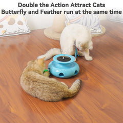 Xuyub 3in1 interactive cat toy feather track promotes paw-batting and agile reflexes