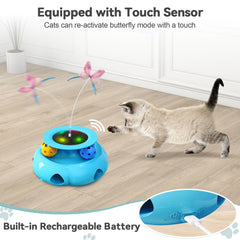 Xuyub 3in1 track balls cat toy encourages chasing and solo play sessions