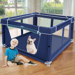 XVISHX puppy playpen assembly demonstrates quick setup for safe indoor play
