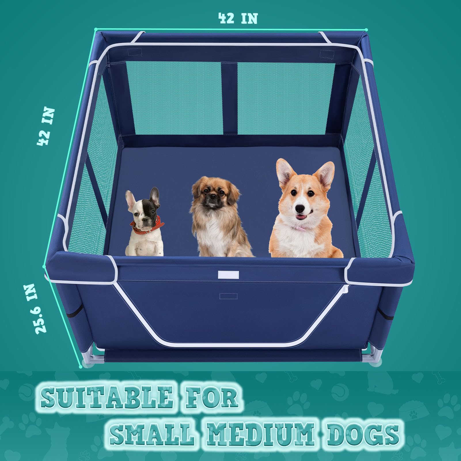 XVISHX puppy playpen indoor outdoor use shows versatile living space