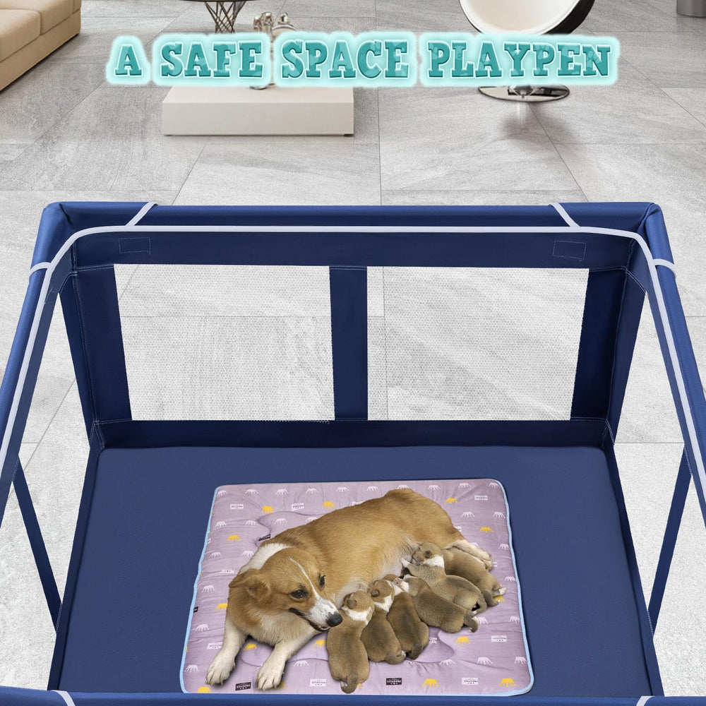 XVISHX puppy playpen thickened tubes reinforce a sturdy frame