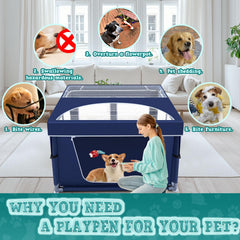 XVISHX puppy playpen tool-free assembly demonstrates quick setup for busy owners