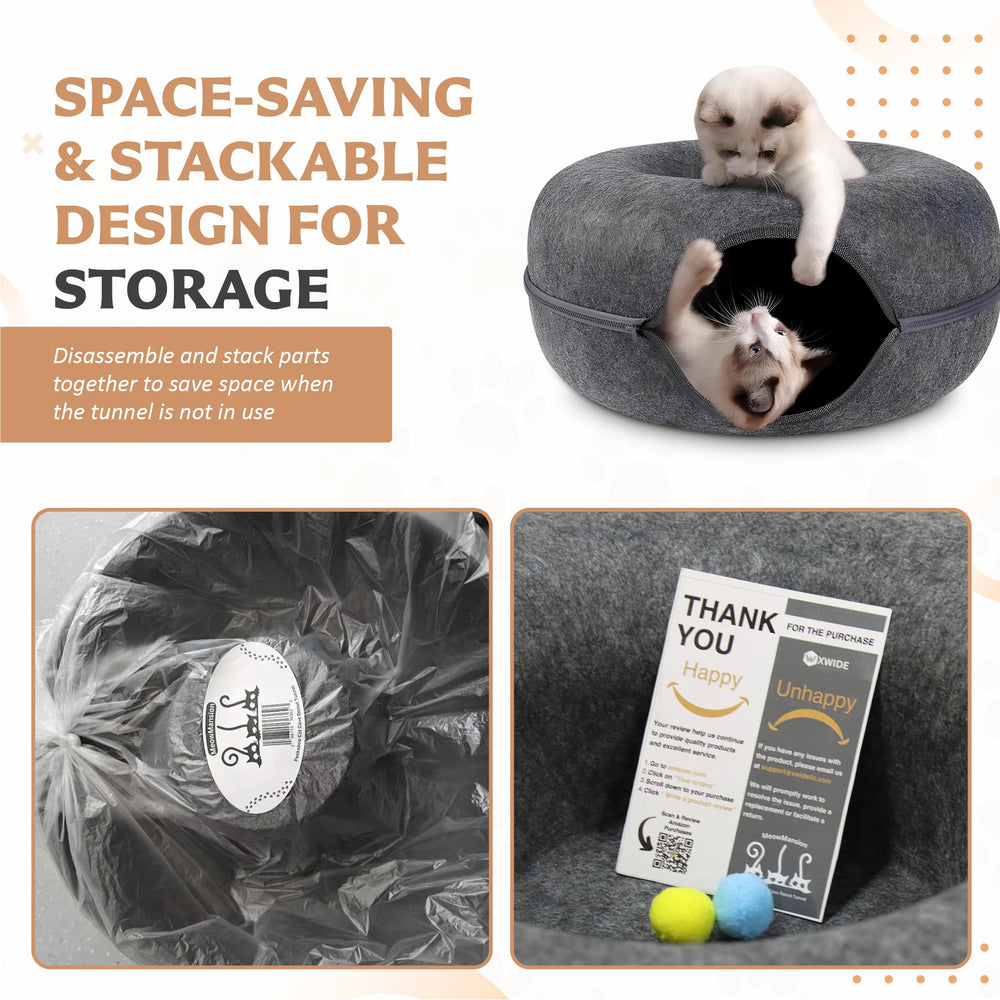 XWIDE MeowMansion spacious cat cave provides a secure, semi-enclosed space for cats.