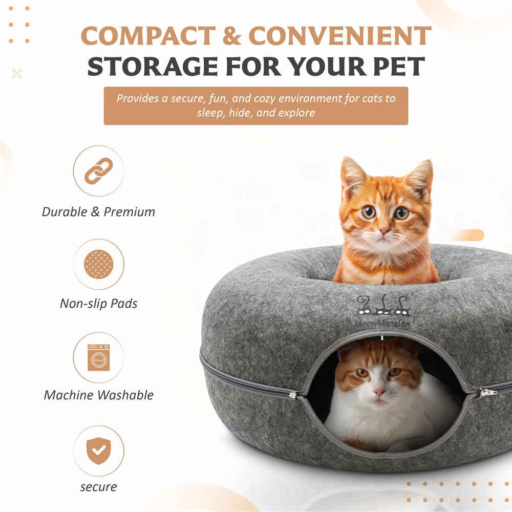 XWIDE MeowMansion interior tunnel with peekaboo opening encourages interactive play and rest.