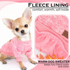 Two-Piece Dog Sweater Set xx-small fit offers snug warmth for tiny breeds during cold outings.