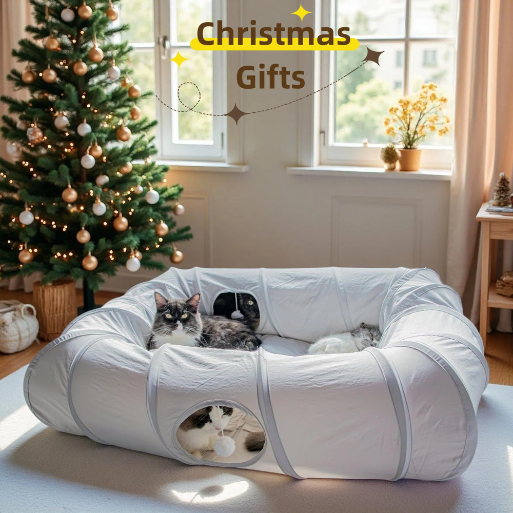 XxingSheep 4 Ways Shuttled XL cat tunnel bed interior tunnel shows cozy access
