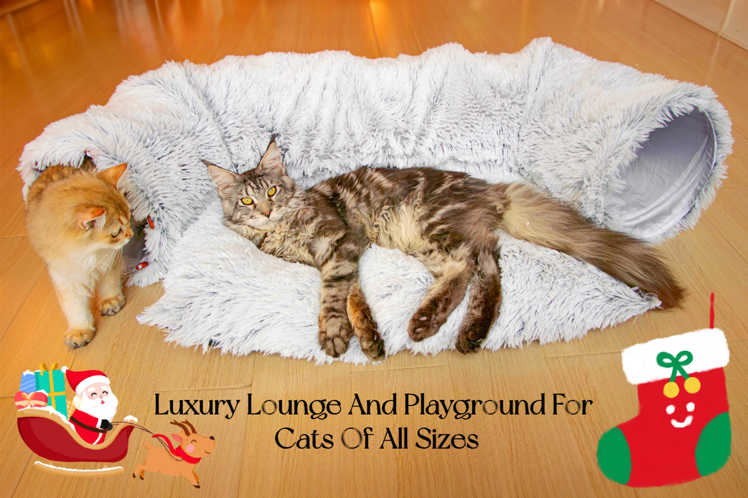 XxingSheep cat tunnel bed removable center mat enables quick cleaning.