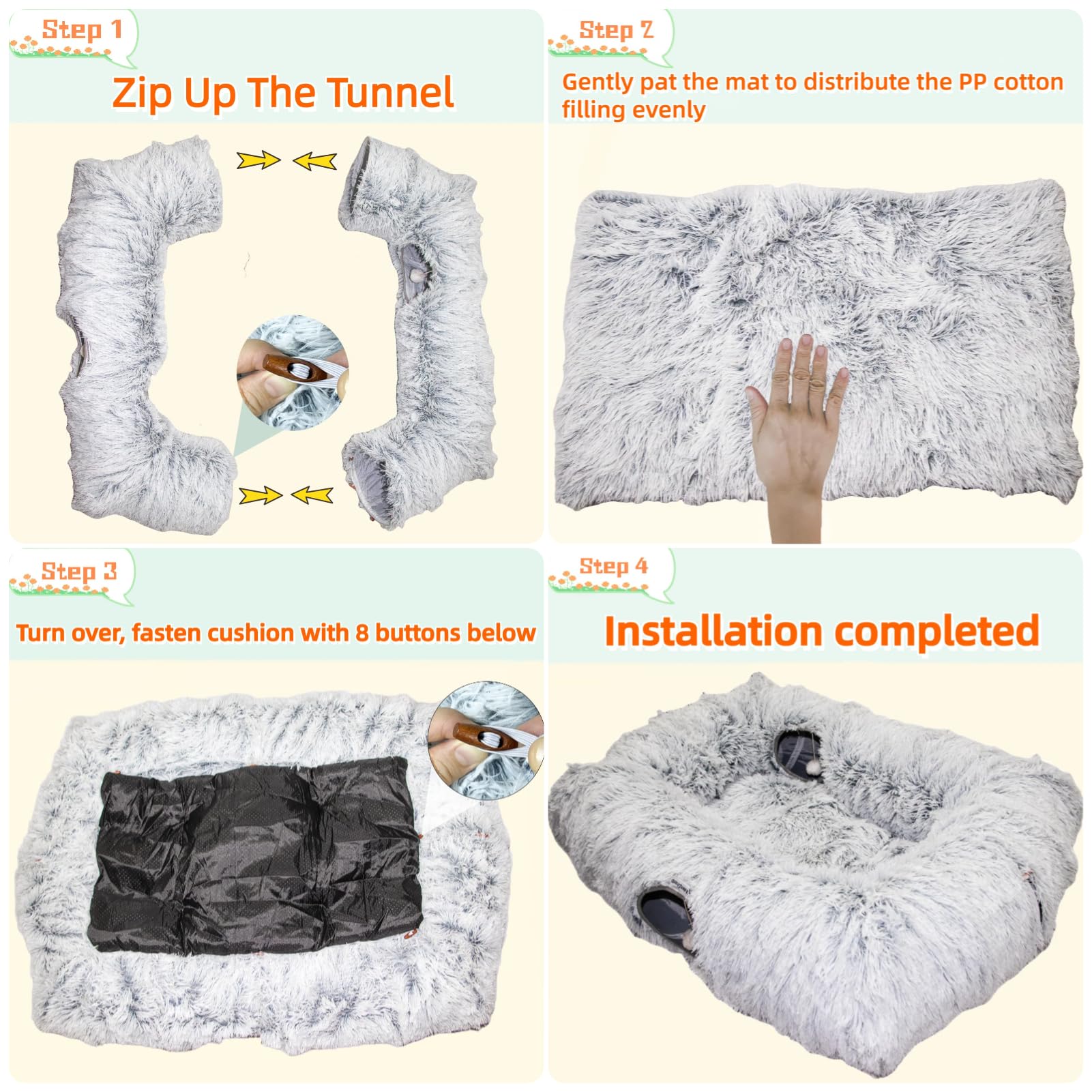 XxingSheep plush, durable construction supports busy multi-cat homes.