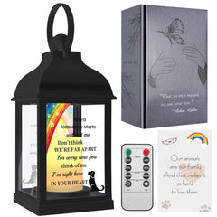 XXSTAR dog memorial lantern front view glowing softly for a tranquil remembrance.