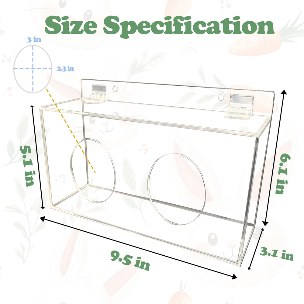 Xymoso porta-heno acrílico en jaula para acceso fácil.