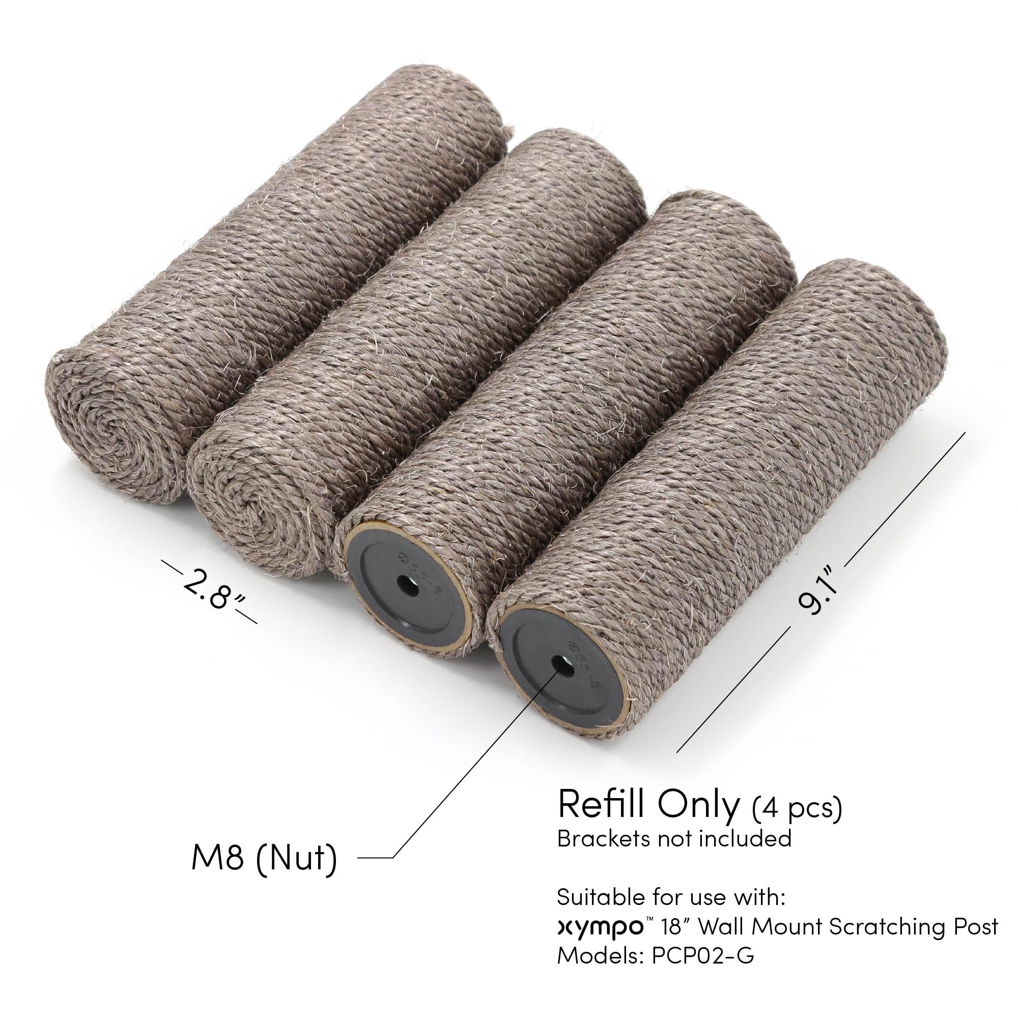Xympo space-saving solution for cat scratching in apartments or entryways.