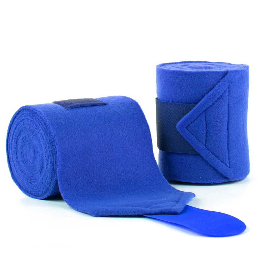 Y.J TAILS blue polo wrap on leg shows secure Velcro closure for safe rides