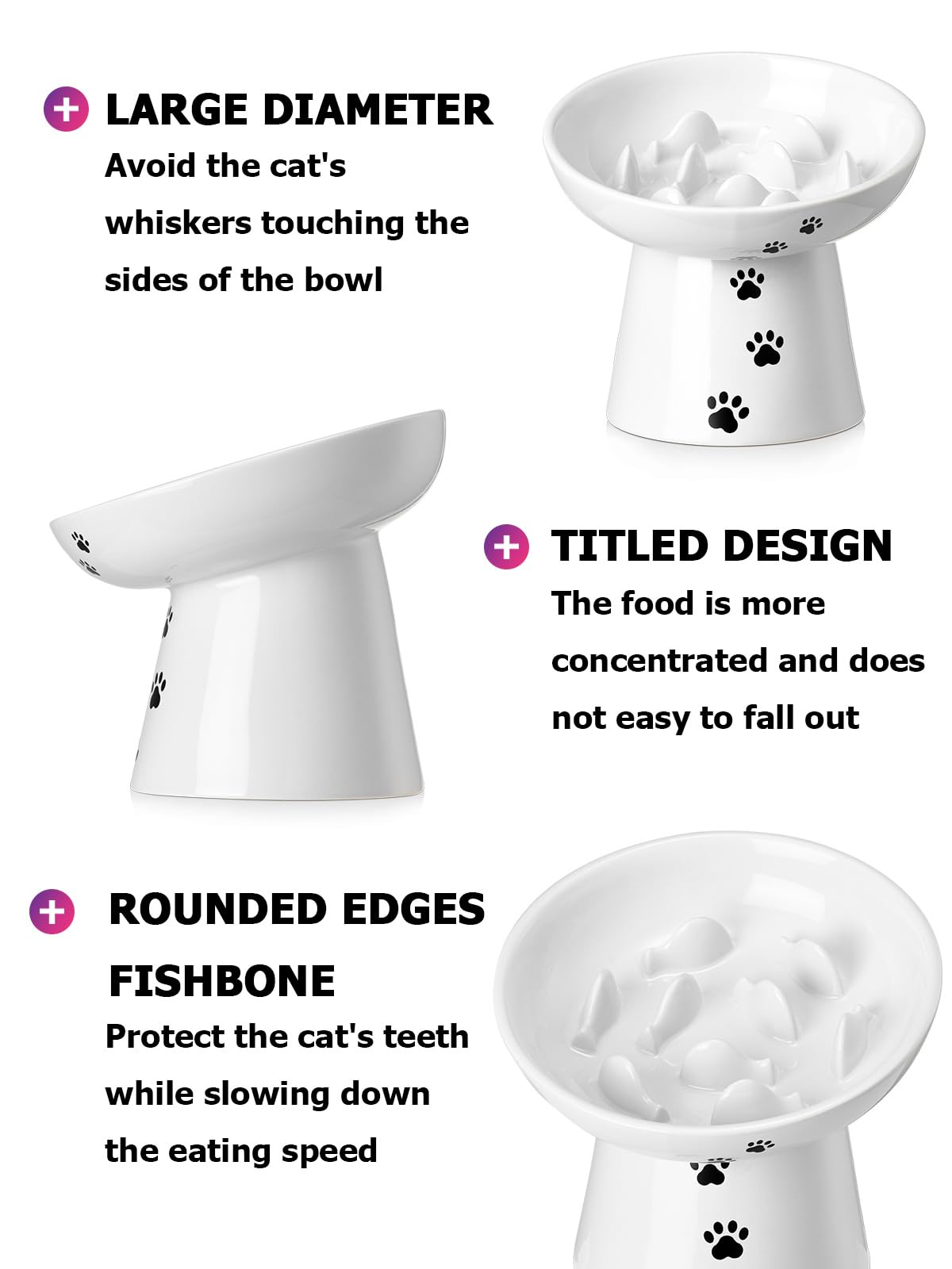 Y YHY 6-inch shallow bowl reduces whisker contact and spills