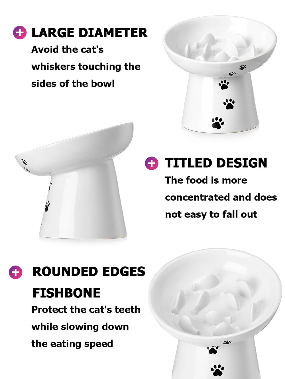Y YHY 6-inch shallow bowl reduces whisker contact and spills