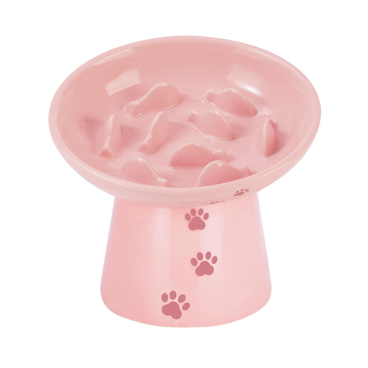 Y YHY 6in slow-feeder bowl pink supports slower eating and healthier mealtime pace.