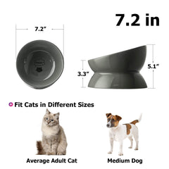 Y YHY cat bowls grey food-center view reduces meal mess.
