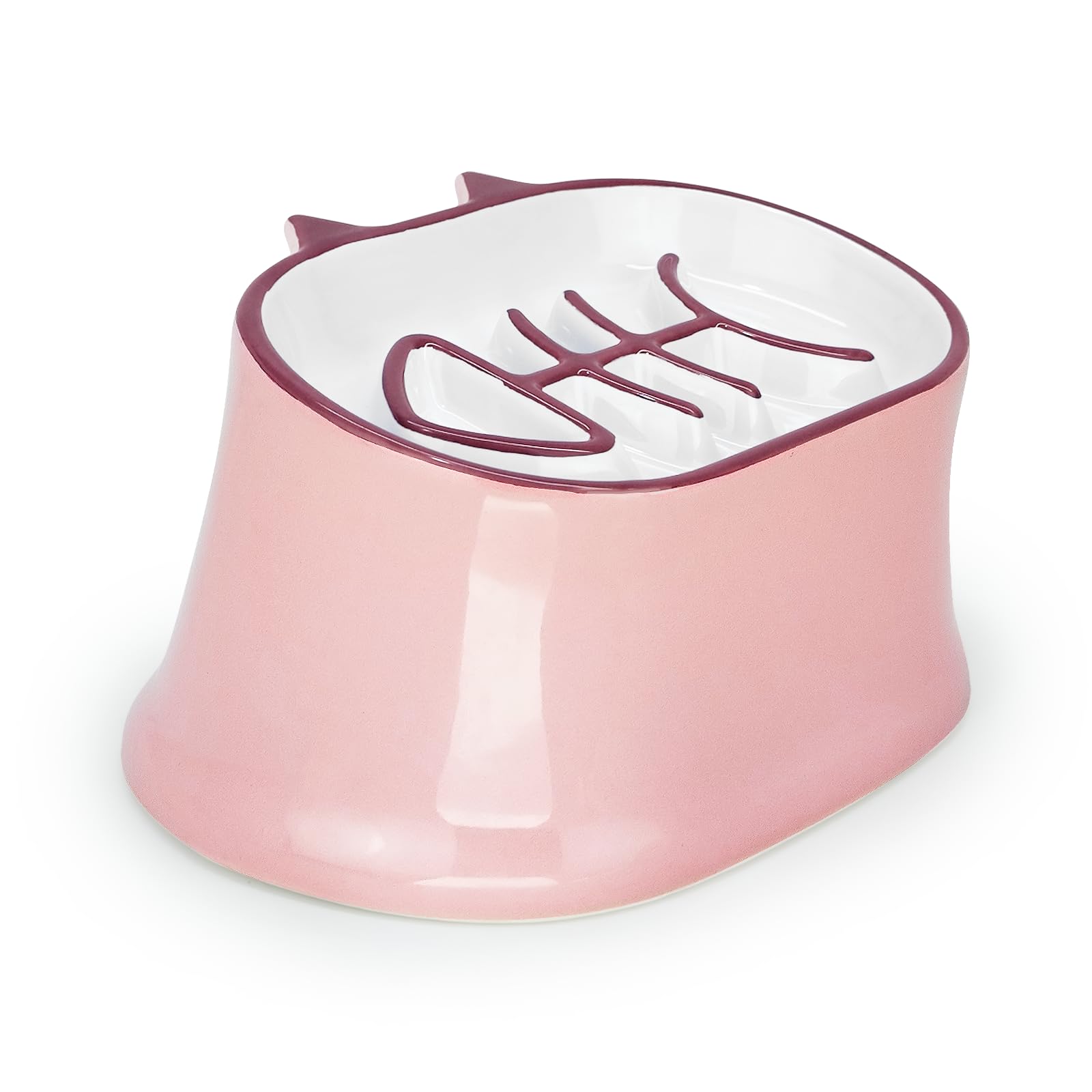 Y YHY Elevated Cat Food Bowl with Tilted Design supports comfortable feeding and slow eating.