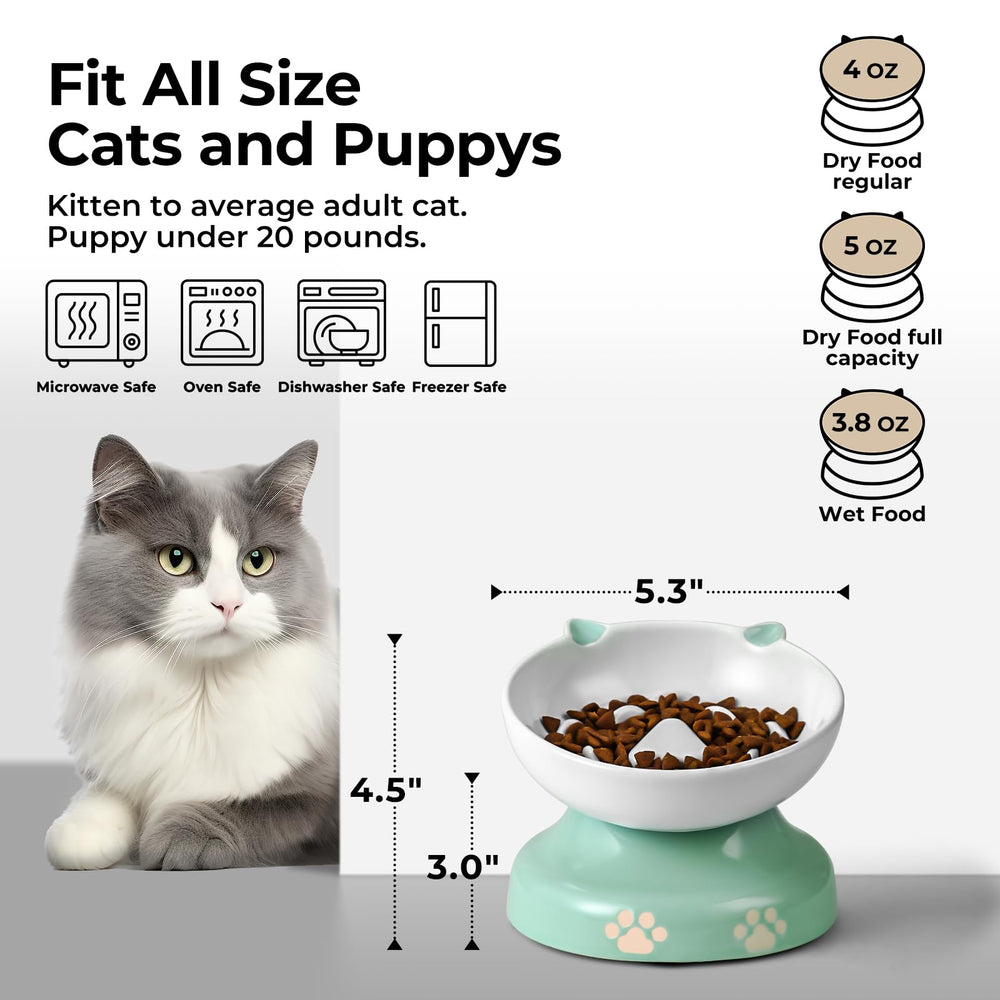 Y YHY slow feeder cat bowl raised flower column design boosts meal-time engagement