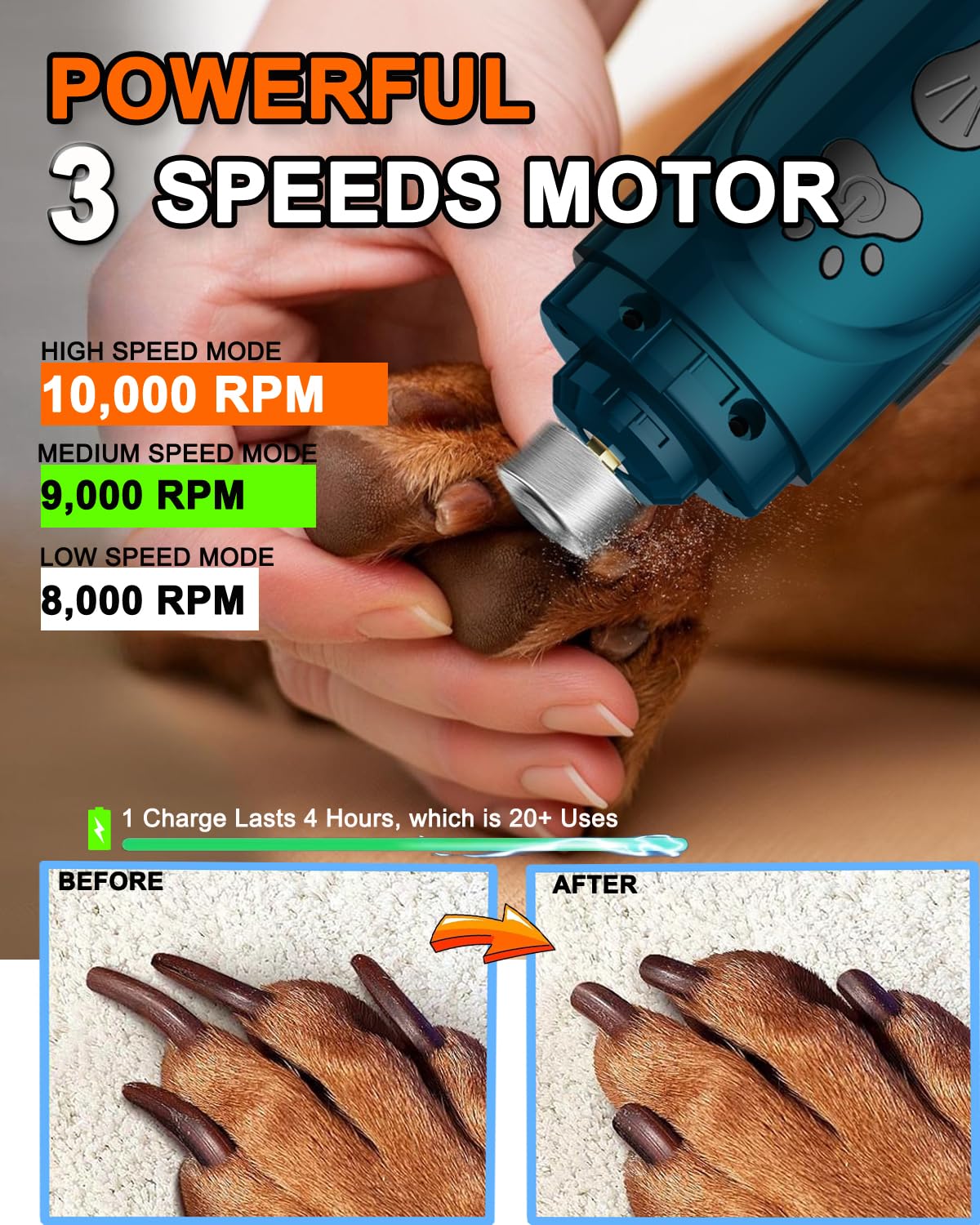 YABIFE dog nail-trimmers three ports fit small, medium, large nails.