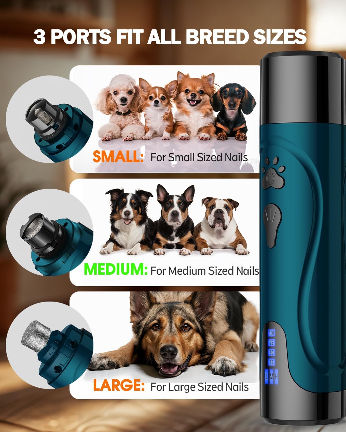 YABIFE dog nail-trimmers USB-C charging for convenient power.
