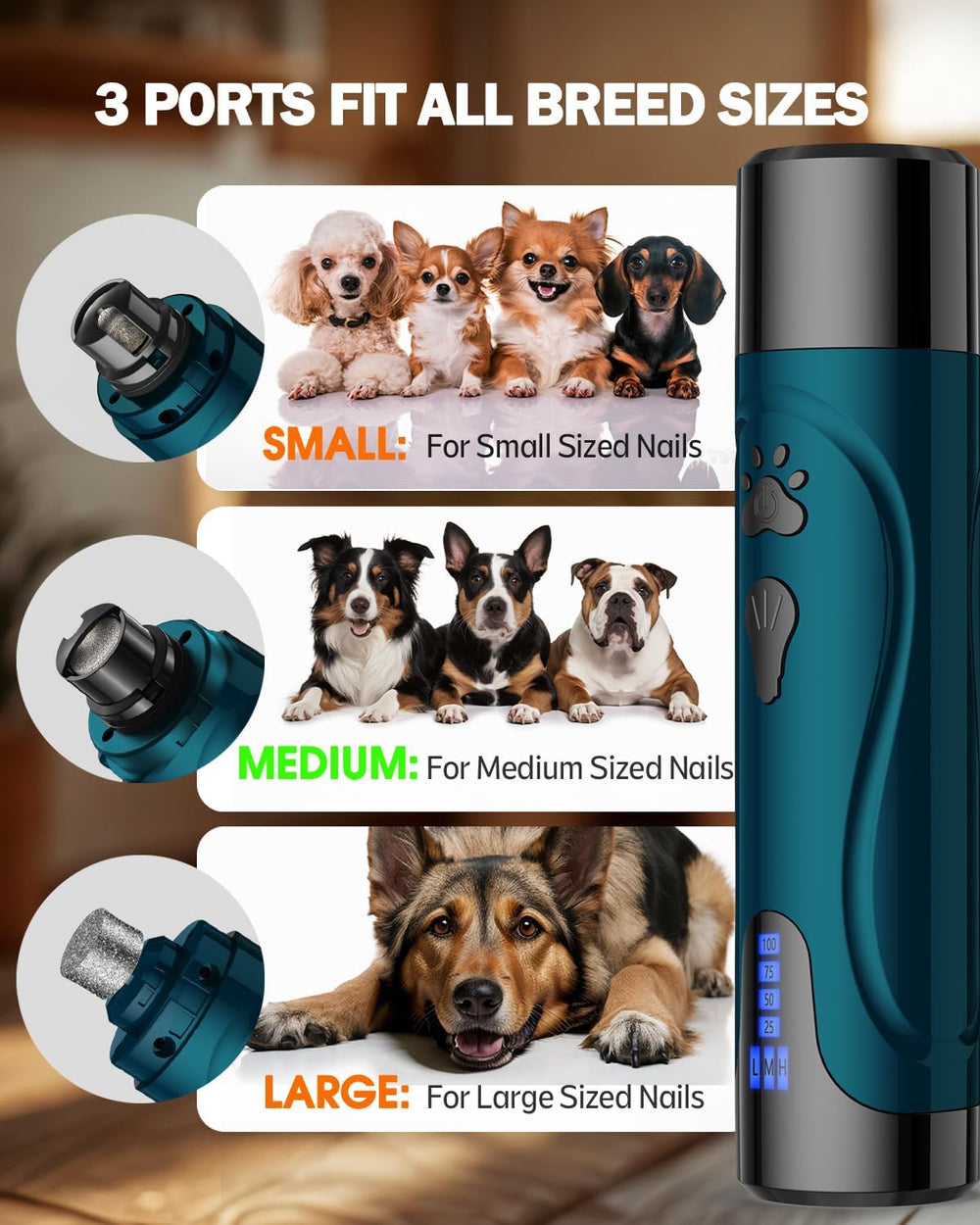 YABIFE dog nail-trimmers USB-C charging for convenient power.
