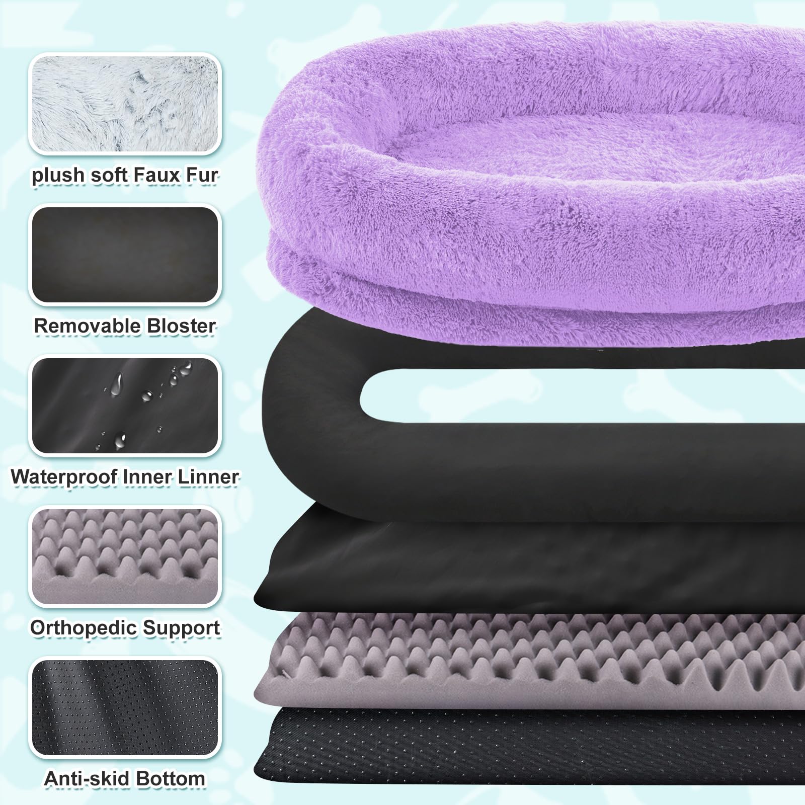 YAEM bed's side pocket keeps essentials within reach during relaxation