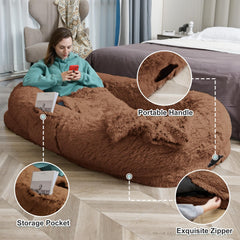 YAEM Human Dog Bed strap and handles enable easy transport and storage.
