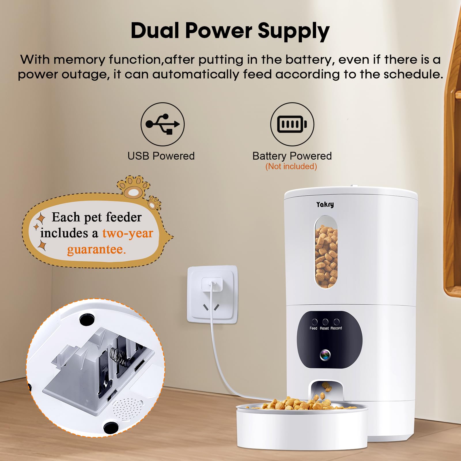 Yakry 4.5L capacity emphasizes long intervals between refills for multiple cats