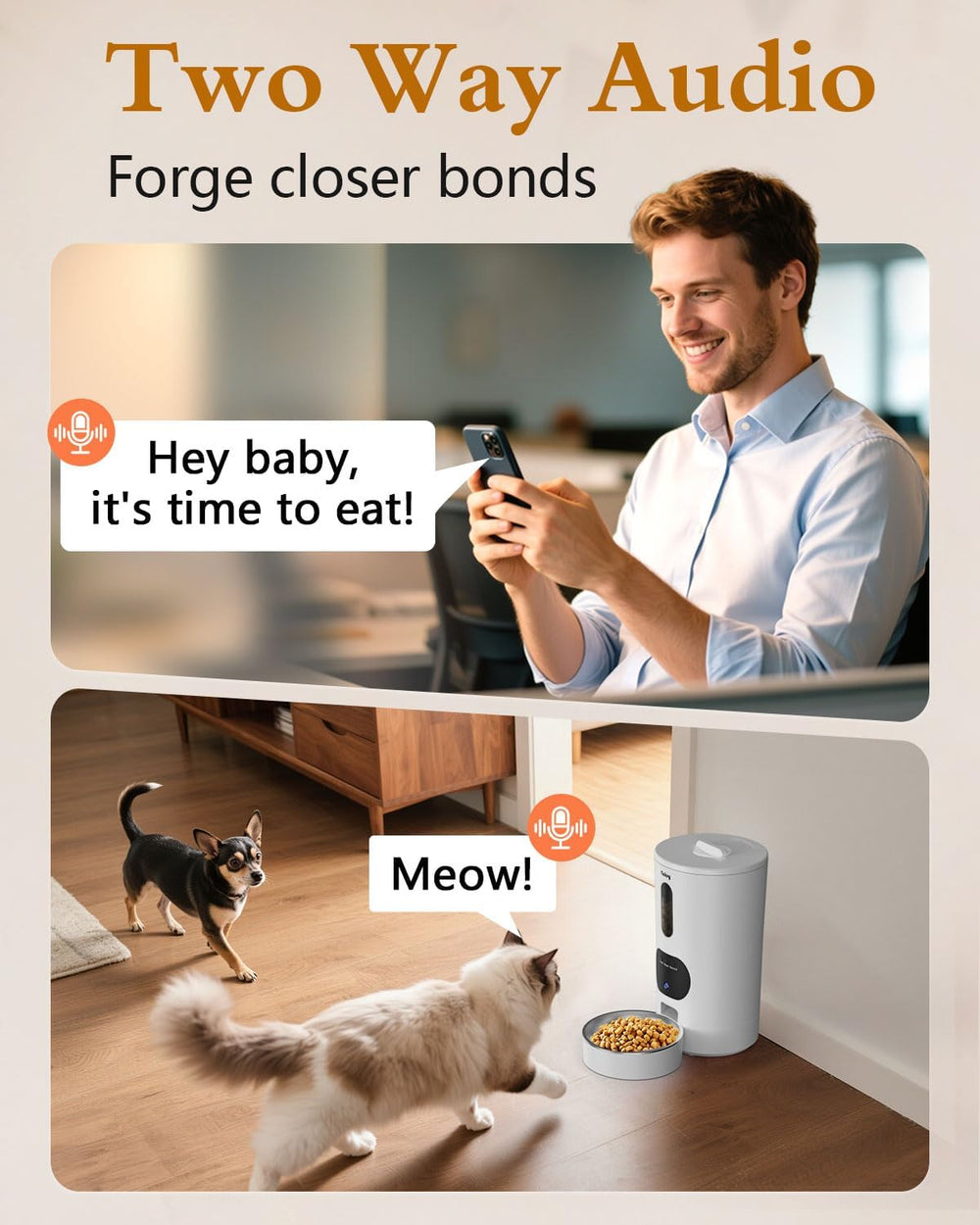 Yakry automatic cat feeder stainless steel bowl promotes hygienic feeding and easy cleaning