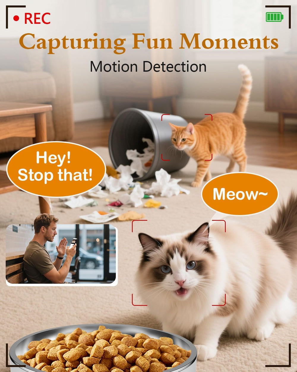 Yakry automatic cat feeder twist-lock lid emphasizes freshness and secure storage