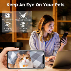 Yakry feeder app control screenshot emphasizes seamless scheduling across 2.4Ghz and 5Ghz networks.