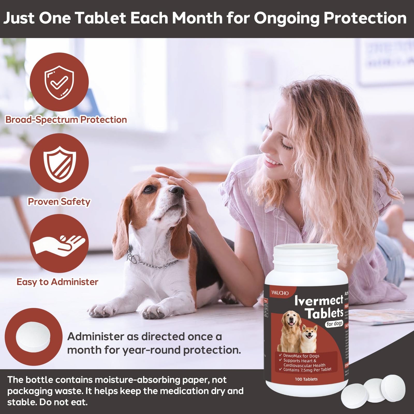 Yakucho Young Heart for Dogs seven-point-five-mg detail indicates precise dosing.
