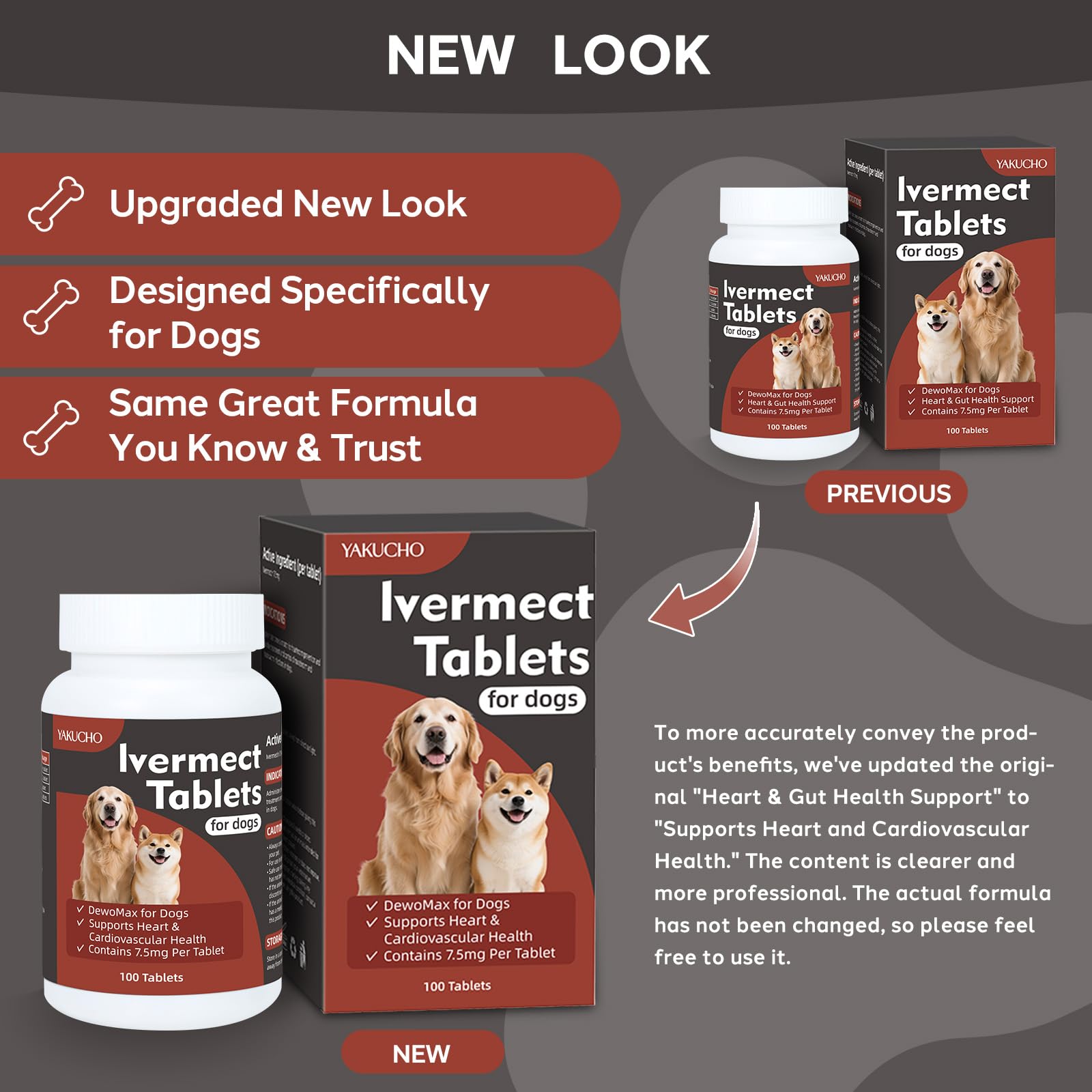 Yakucho Young Heart for Dogs tablets meal-ready for seamless supplement integration.