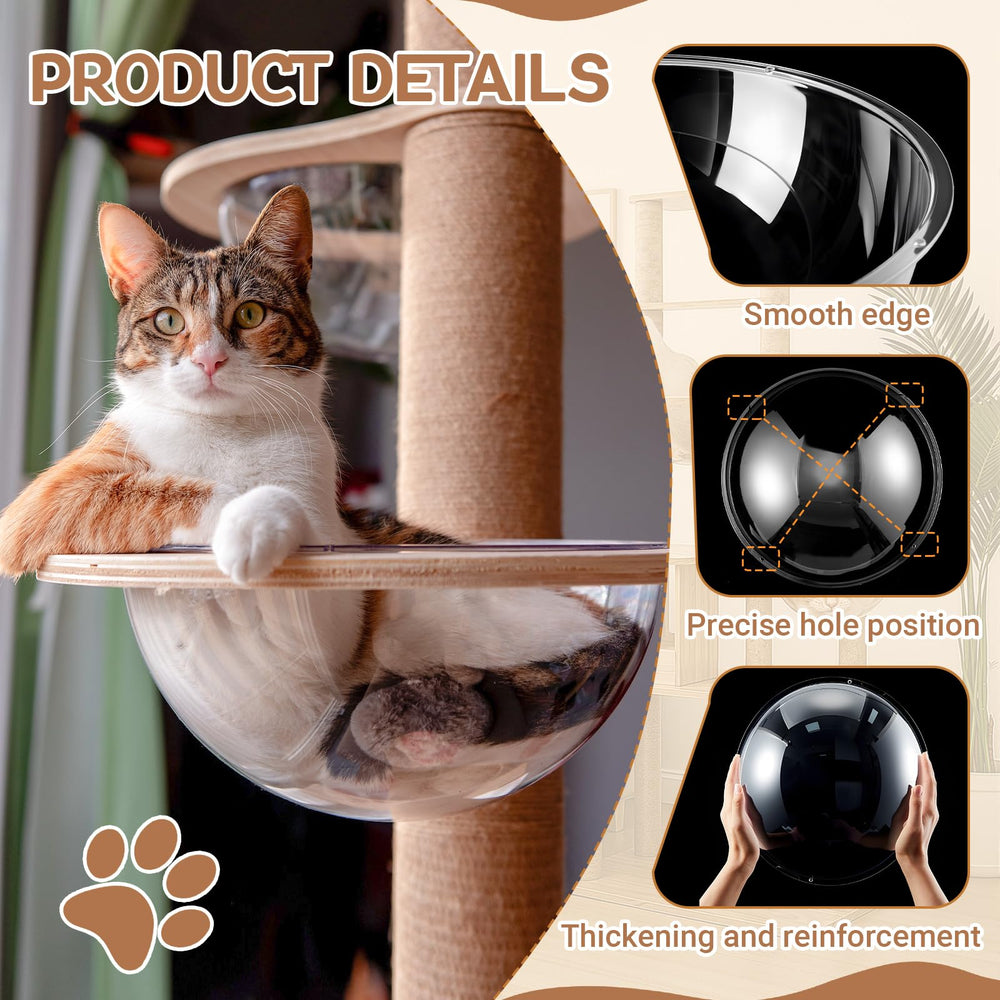Yalikop cat bubble dome with pre-drilled holes for easy mounting on furniture