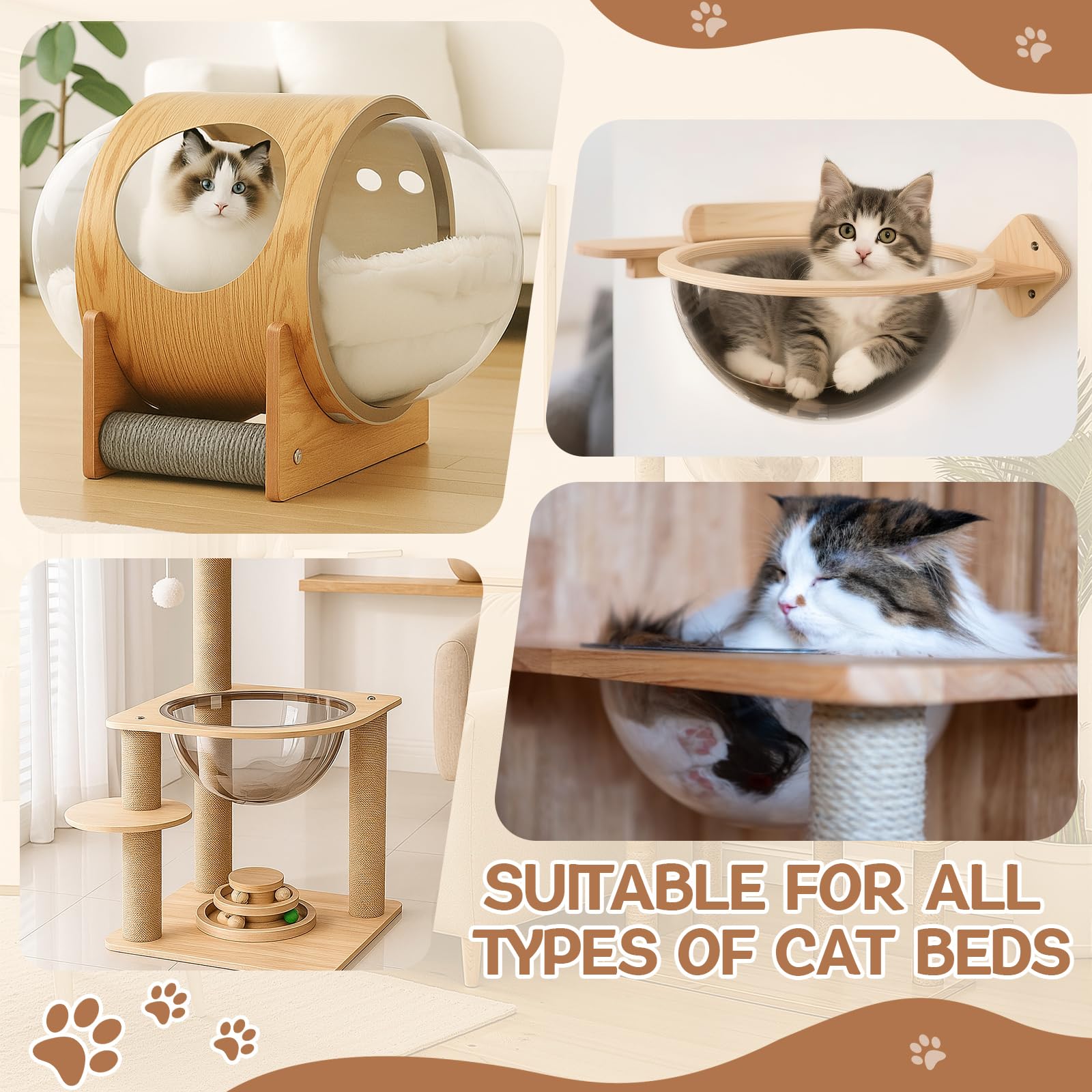 Yalikop 30 cm inner diameter cat bubble offering cozy space for pets