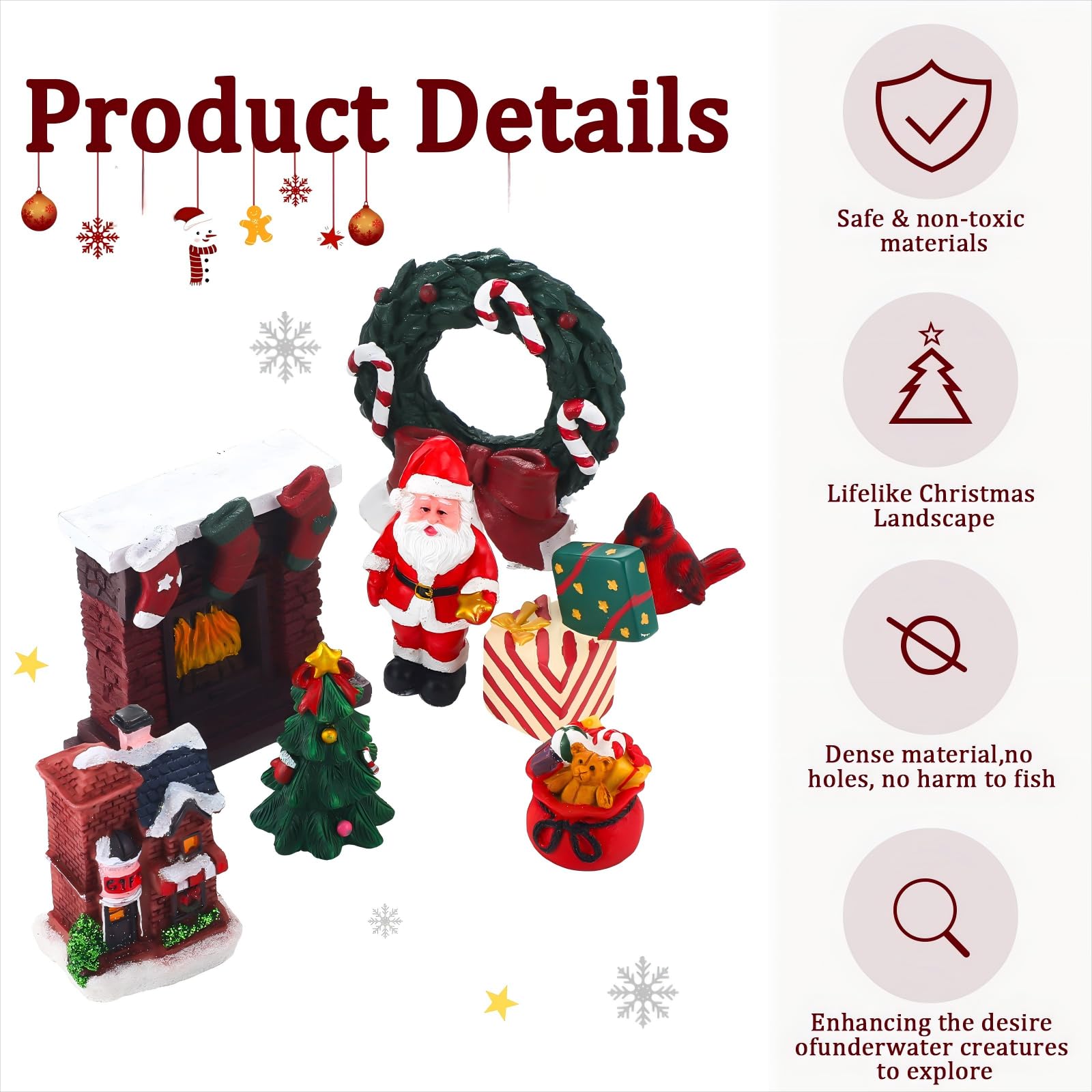 Yalikop Santa Claus aquarium statue brightens tank scenes
